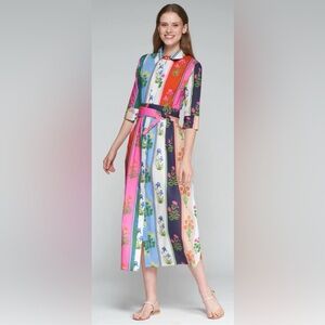 Vilagallo Multicolor Striped Midi Dress